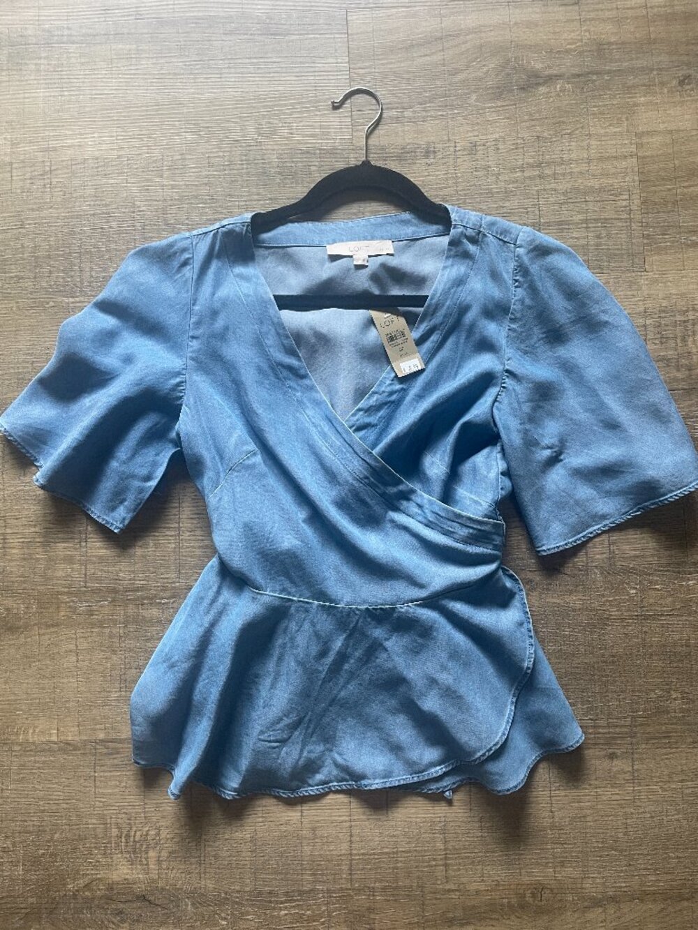 LOFT Petite Wrap Peplum Top - New with tags
